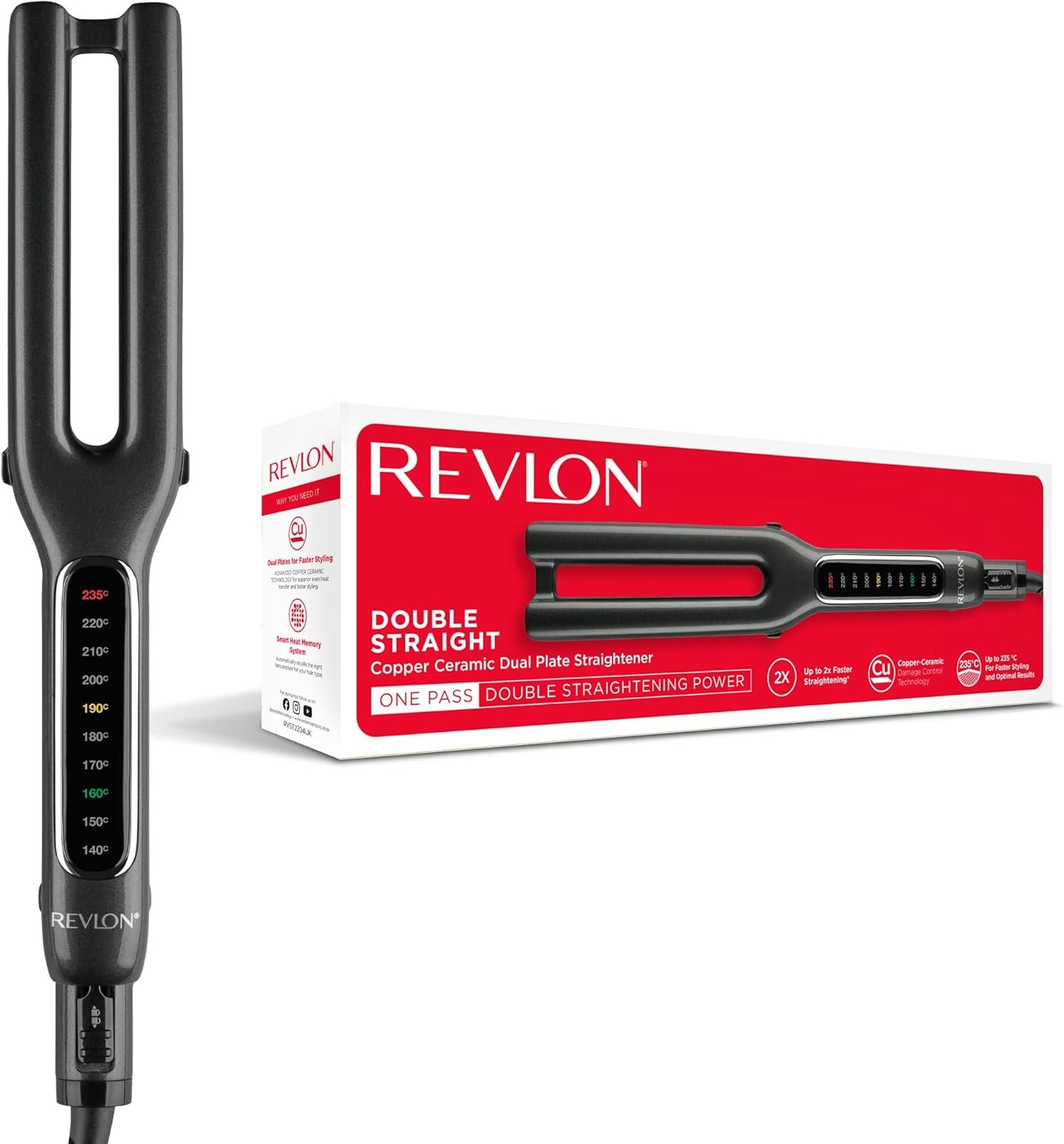 Revlon Double Straight Styling Iron - Salon-Quality Results at Home