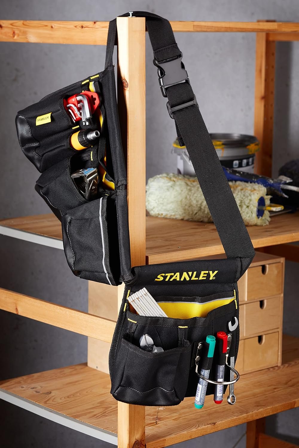 STANLEY Essential Tool Belt Pouch Apron, Multiple pockets, Integrated Hammer Loop